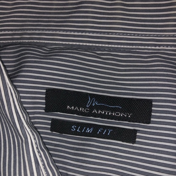 Men’s Gray Marc Anthony Slim Fit Dress Shirt - Picture 2 of 3